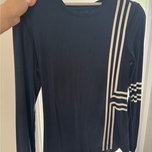 Tory Sport Navy and White Long Sleeve Tee